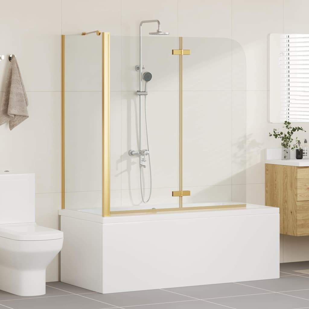 vidaXL Osłona prysznicowa złoty 120 x 68 x 130 cm