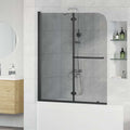 vidaXL Osłona prysznicowa Czarny 95 x 140 cm Szkło ESG i aluminium