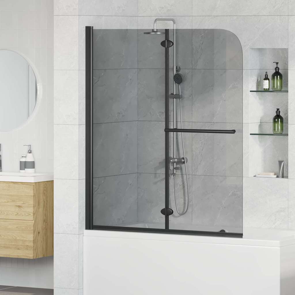 vidaXL Osłona prysznicowa Czarny 95 x 140 cm Szkło ESG i aluminium