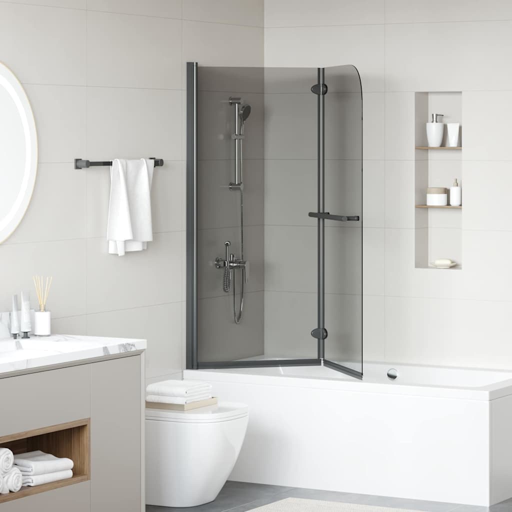 vidaXL Osłona prysznicowa Czarny 95 x 140 cm Szkło ESG i aluminium
