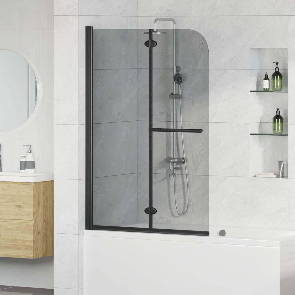 vidaXL Osłona prysznicowa Czarny 120 x 140 cm Szkło ESG i aluminium