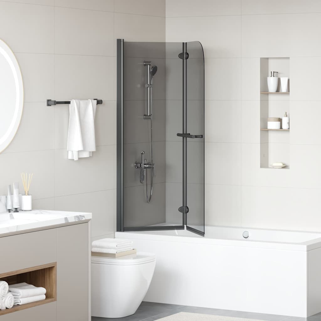 vidaXL Osłona prysznicowa Czarny 120 x 140 cm Szkło ESG i aluminium