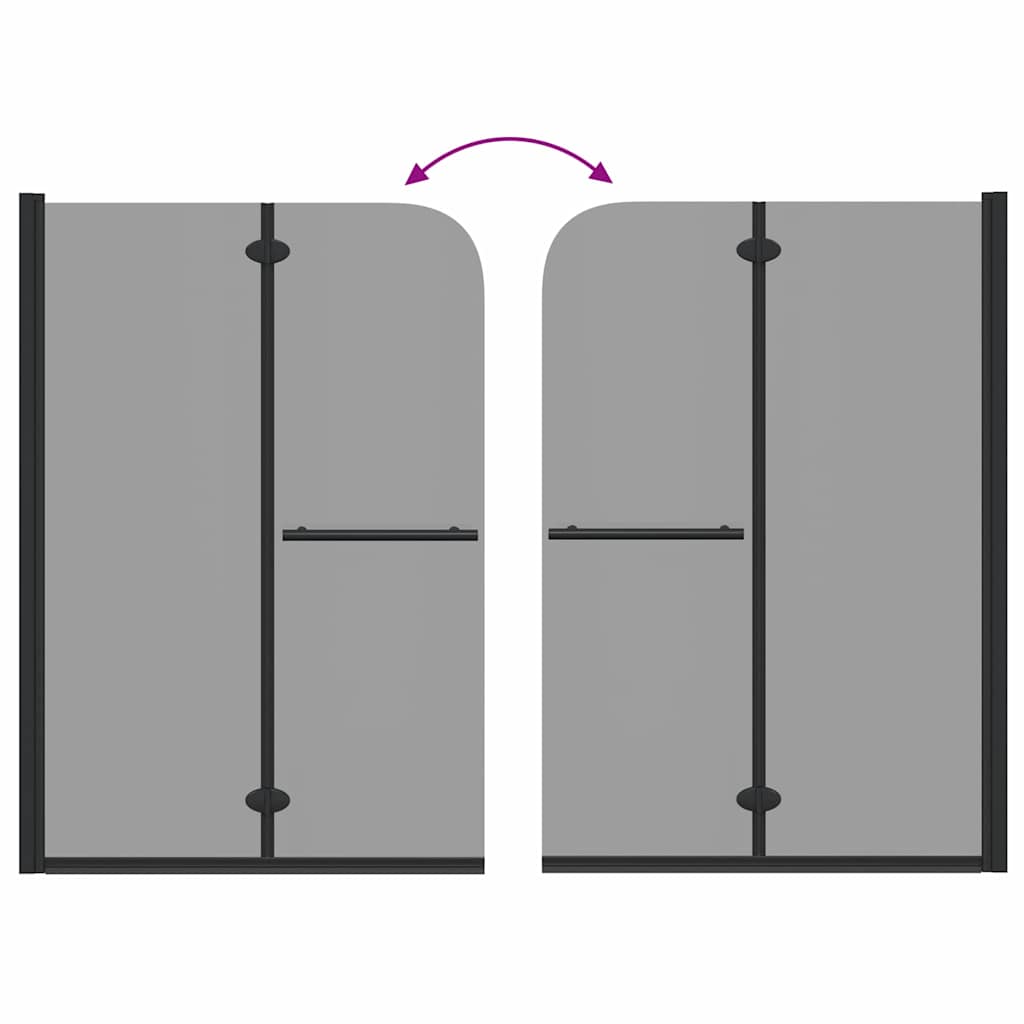 vidaXL Osłona prysznicowa Czarny 120 x 140 cm Szkło ESG i aluminium