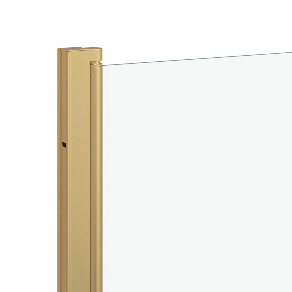 vidaXL Osłona prysznicowa złoty 130 x 138 cm Szkło ESG i aluminium