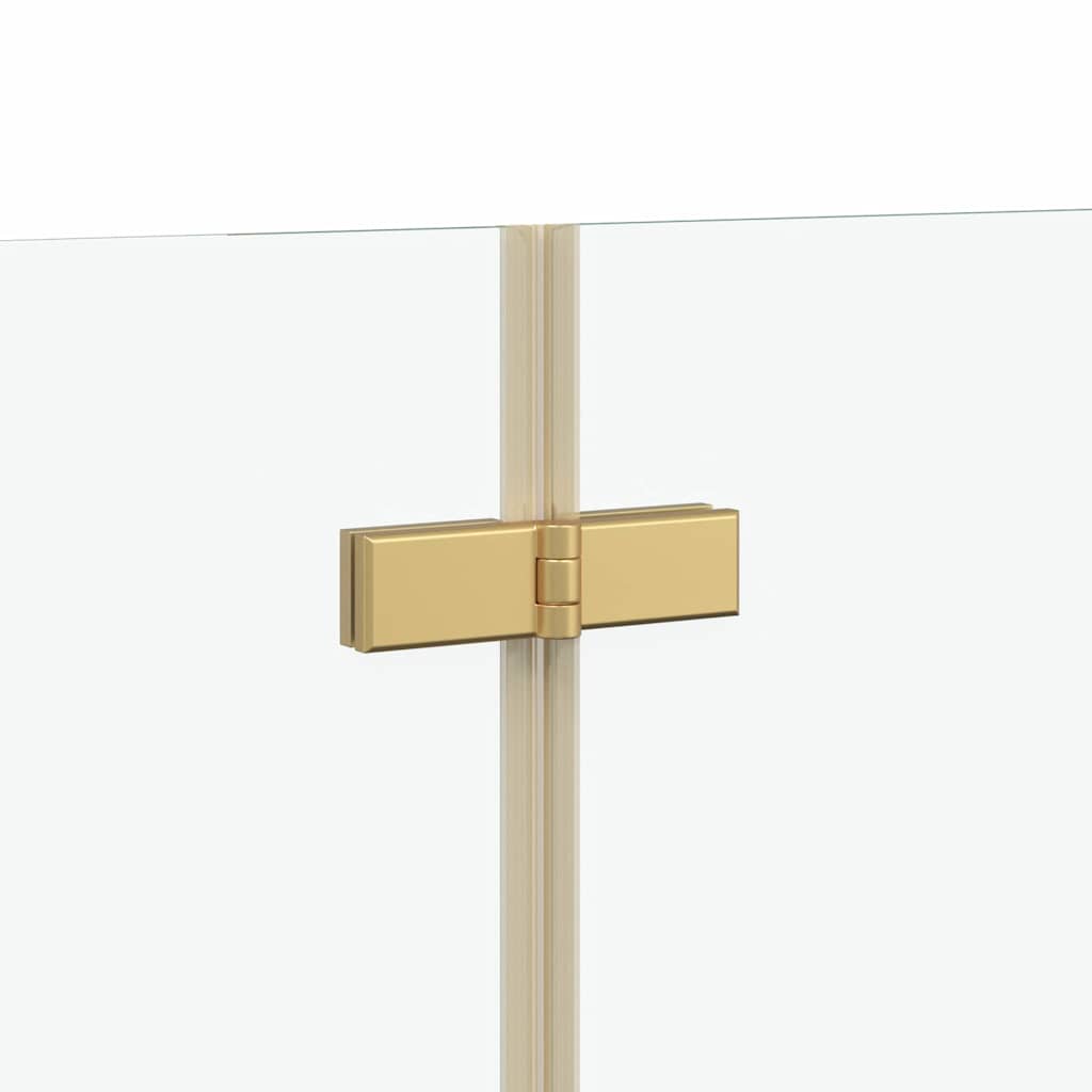 vidaXL Osłona prysznicowa złoty 130 x 138 cm Szkło ESG i aluminium