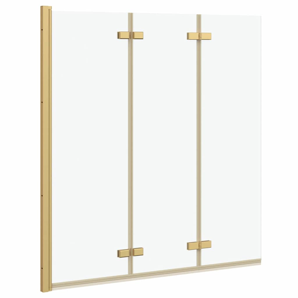 vidaXL Osłona prysznicowa złoty 130 x 138 cm Szkło ESG i aluminium