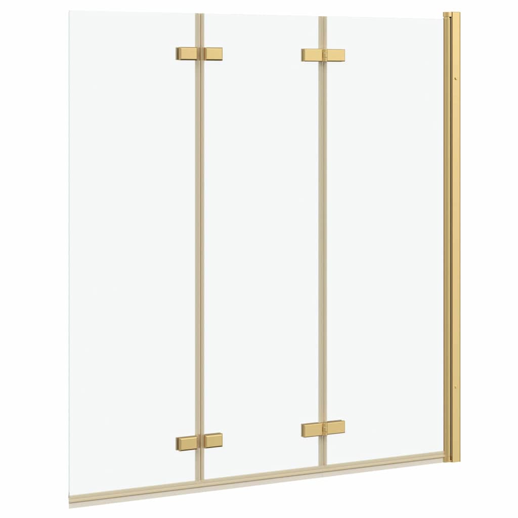 vidaXL Osłona prysznicowa złoty 130 x 138 cm Szkło ESG i aluminium