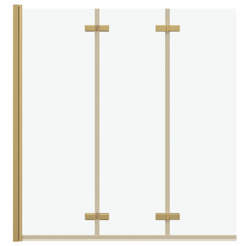vidaXL Osłona prysznicowa złoty 130 x 138 cm Szkło ESG i aluminium