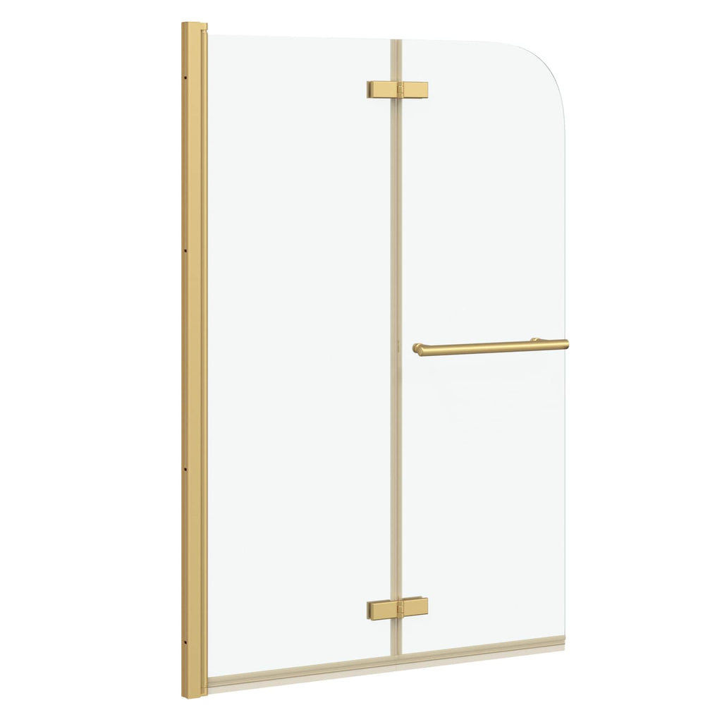 vidaXL Osłona prysznicowa złoty 95 x 140 cm Szkło ESG i aluminium