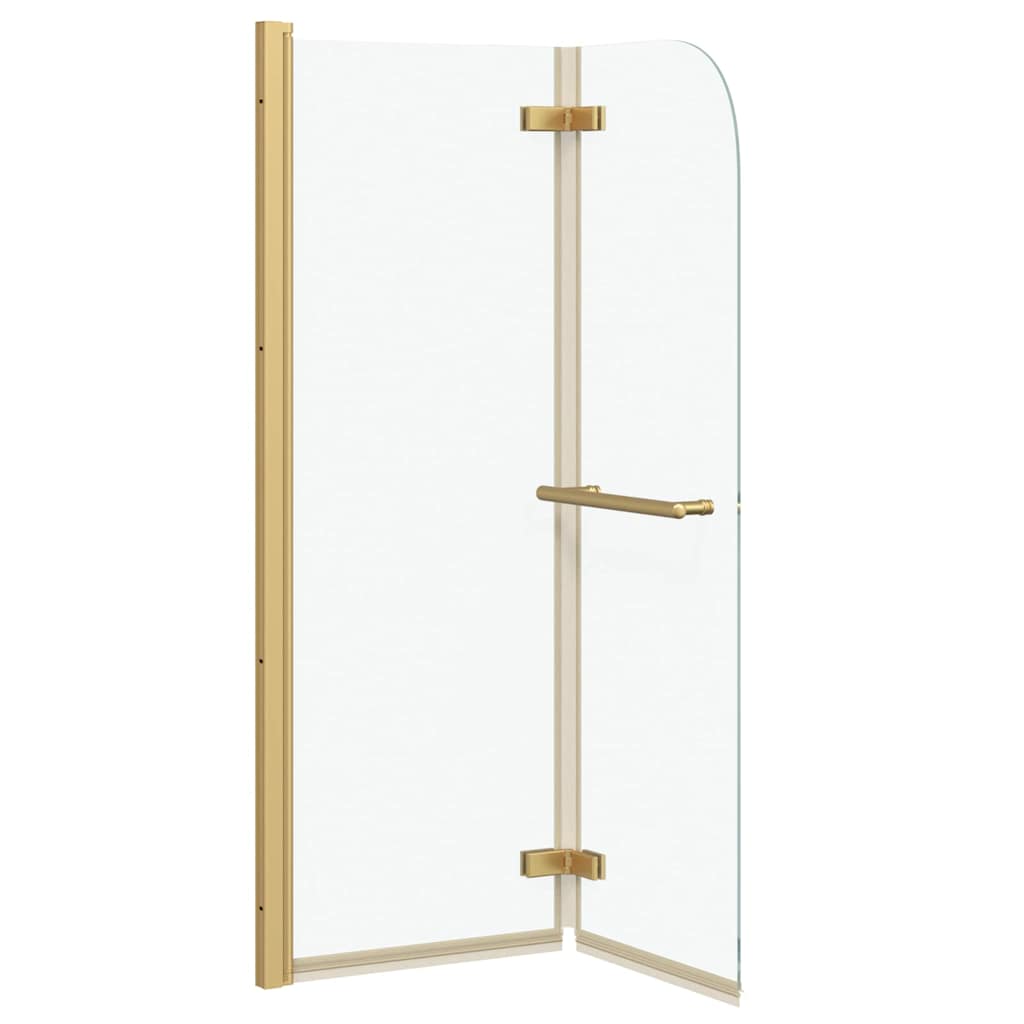 vidaXL Osłona prysznicowa złoty 95 x 140 cm Szkło ESG i aluminium
