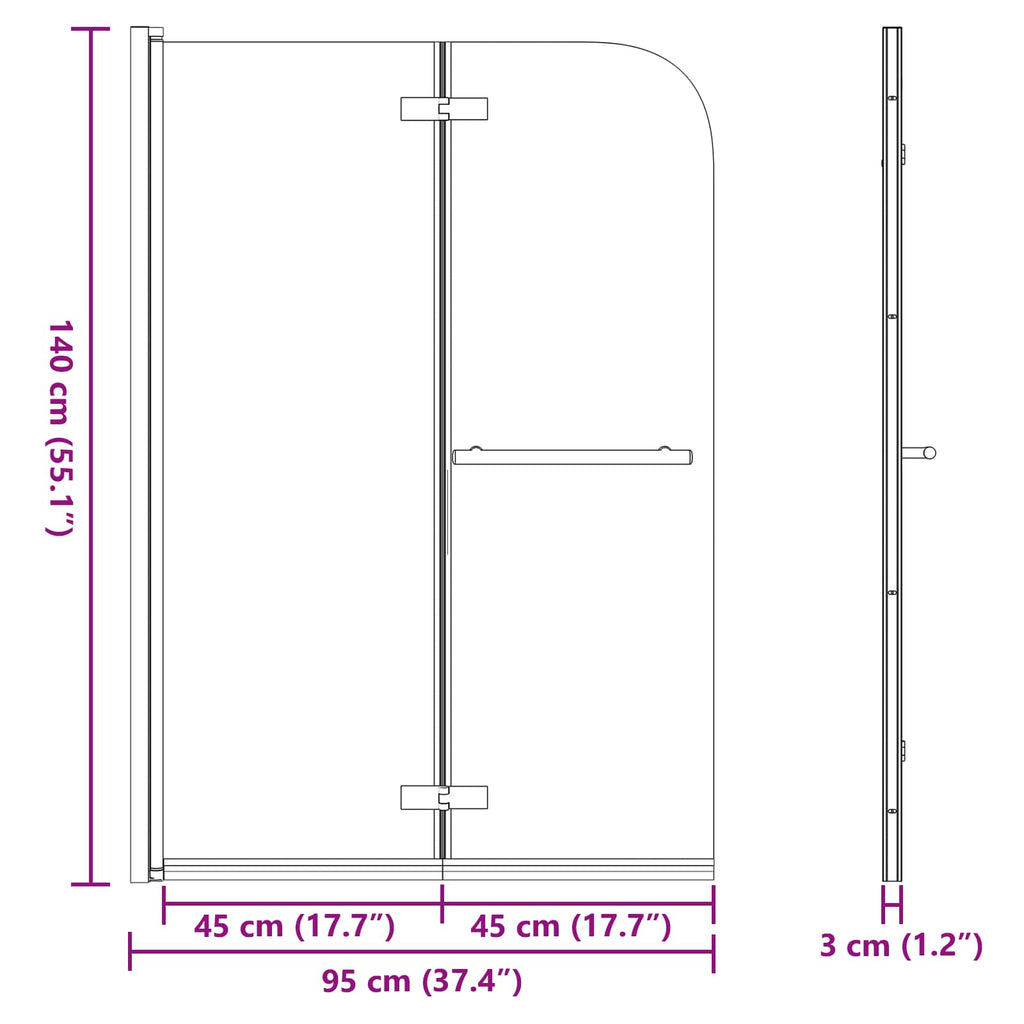 vidaXL Osłona prysznicowa złoty 95 x 140 cm Szkło ESG i aluminium