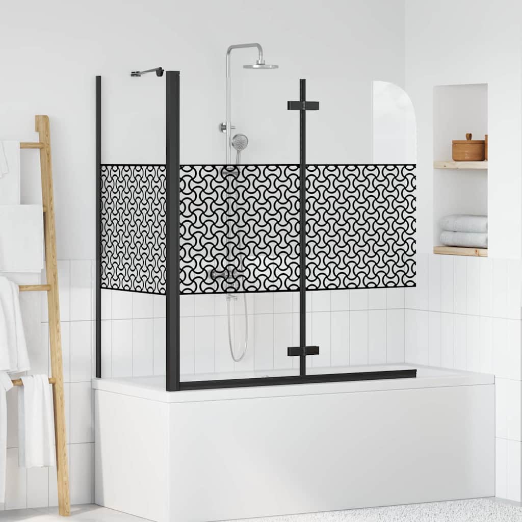 vidaXL Kabina prysznicowa Geometryczny Czarny 120 x 67 x 129 cm