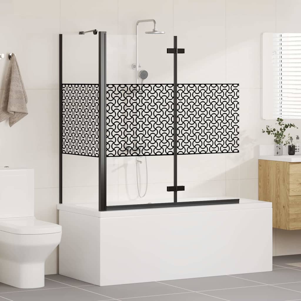 vidaXL Kabina prysznicowa Geometryczny Czarny 120 x 67 x 129 cm