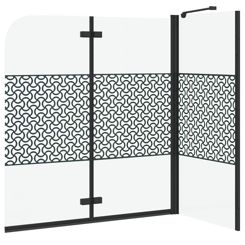 vidaXL Kabina prysznicowa Geometryczny Czarny 120 x 67 x 129 cm