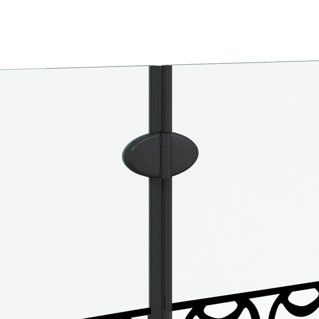 vidaXL Osłona prysznicowa Czarny i przezroczysty 130 x 130 cm