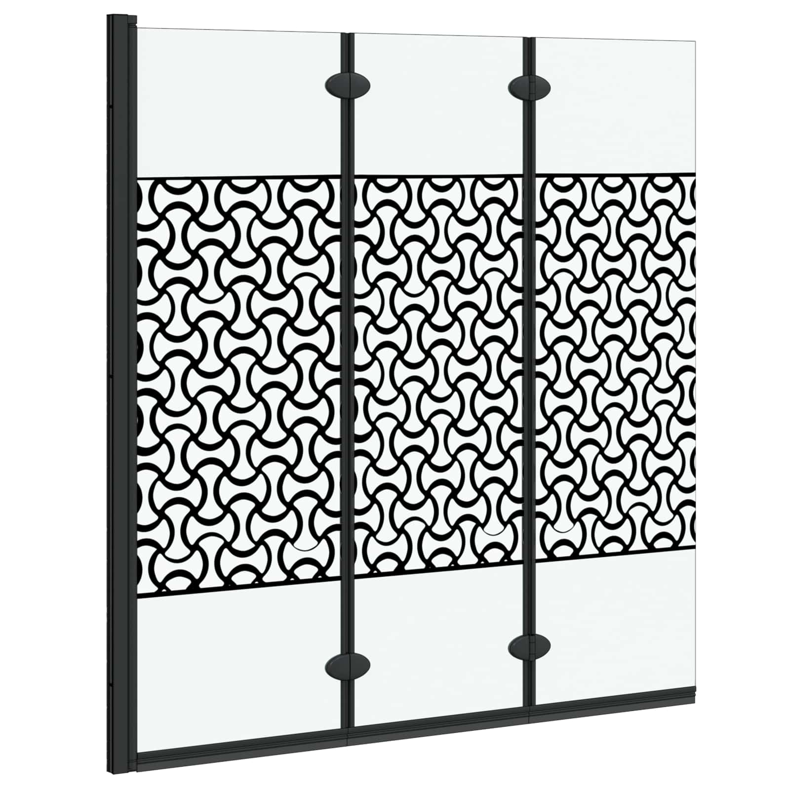 vidaXL Osłona prysznicowa Czarny i przezroczysty 130 x 130 cm