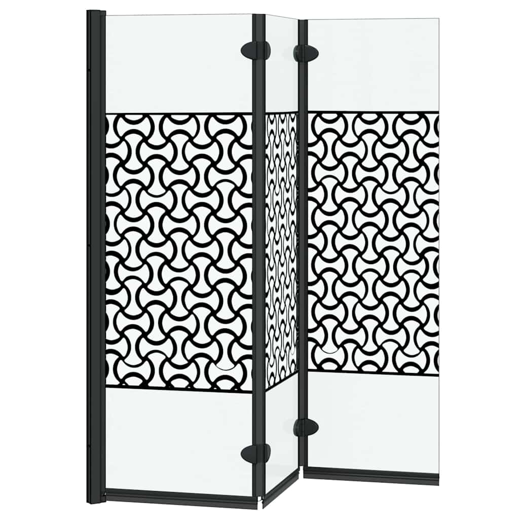 vidaXL Osłona prysznicowa Czarny i przezroczysty 130 x 130 cm