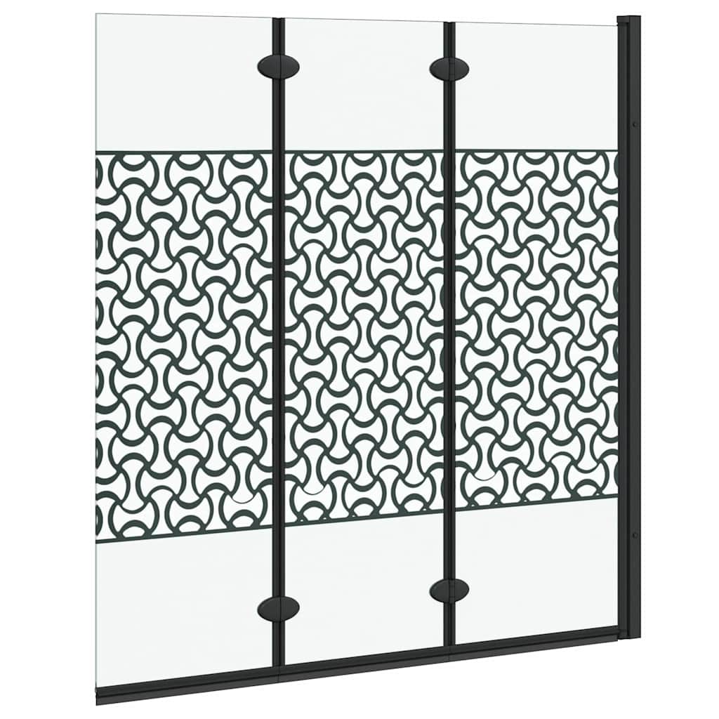 vidaXL Osłona prysznicowa Czarny i przezroczysty 130 x 130 cm