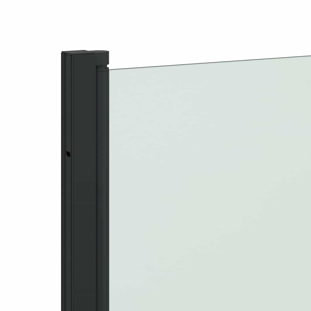 vidaXL Osłona prysznicowa Czarny 130 x 138 cm Szkło ESG i aluminium