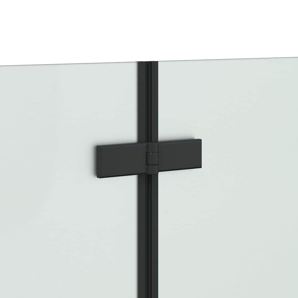 vidaXL Osłona prysznicowa Czarny 130 x 138 cm Szkło ESG i aluminium