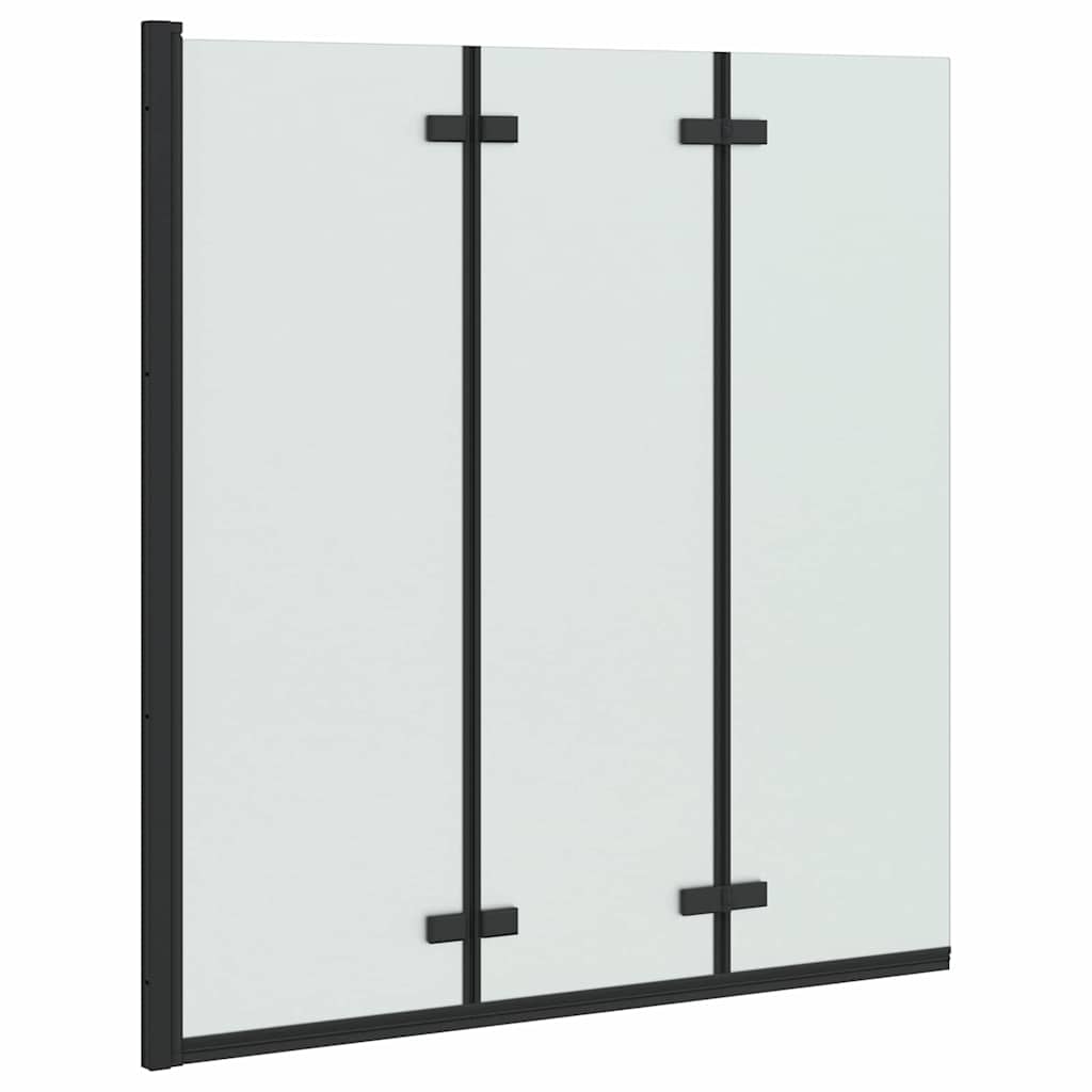 vidaXL Osłona prysznicowa Czarny 130 x 138 cm Szkło ESG i aluminium