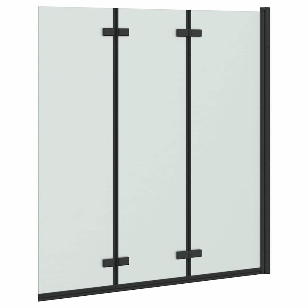 vidaXL Osłona prysznicowa Czarny 130 x 138 cm Szkło ESG i aluminium