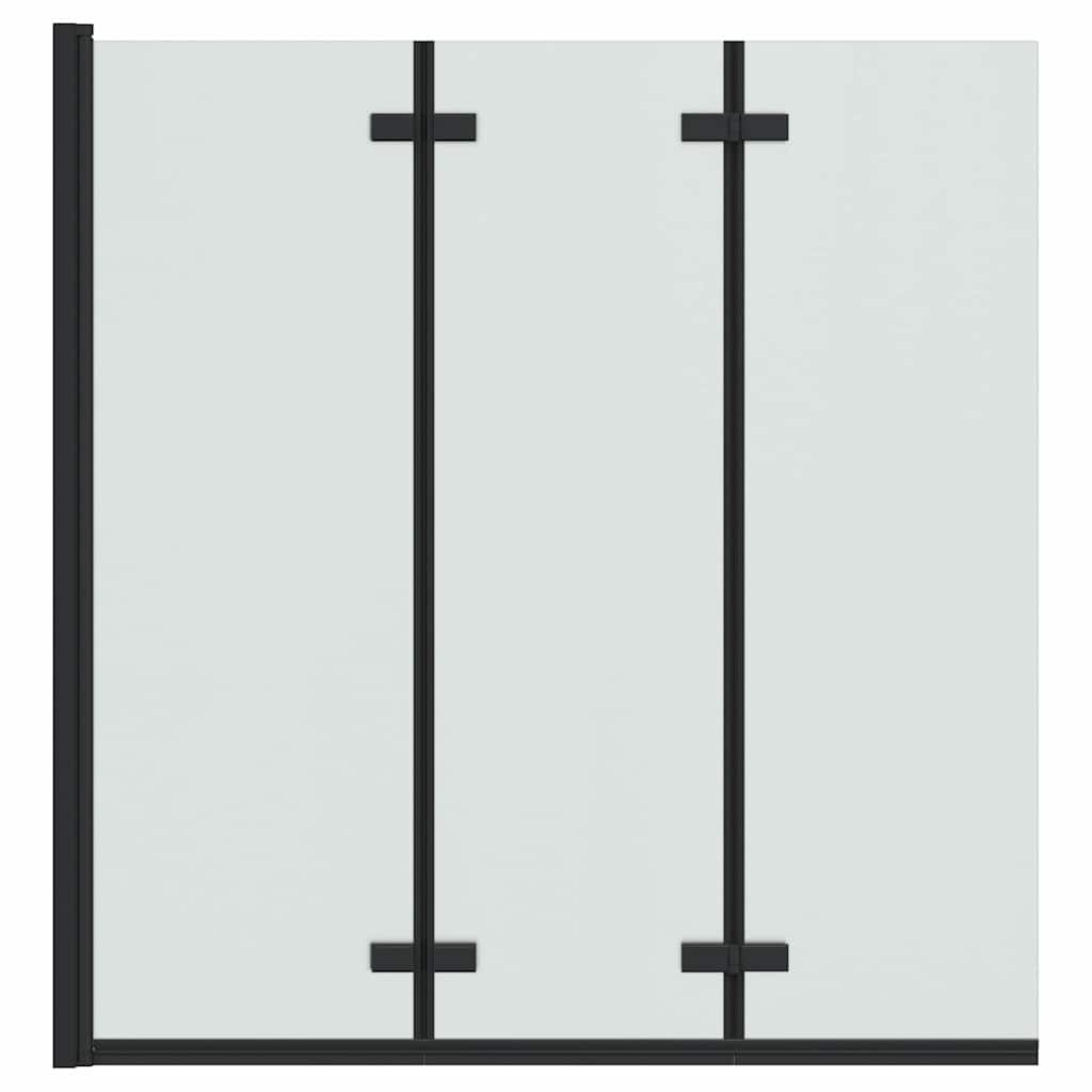 vidaXL Osłona prysznicowa Czarny 130 x 138 cm Szkło ESG i aluminium