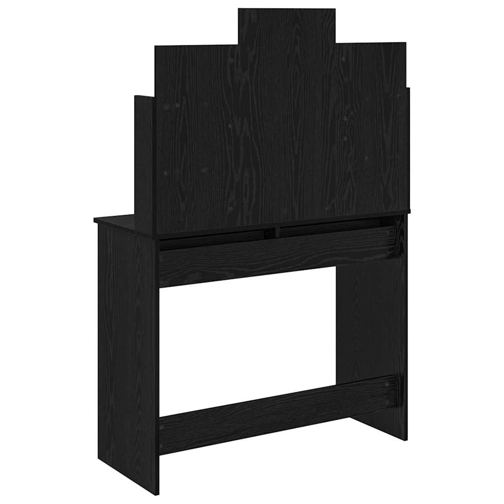vidaXL Toaletka z lustrem z szufladą Czarny Dąb 96 x 39 x 142 cm