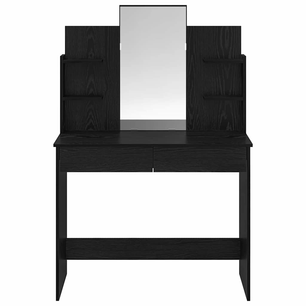 vidaXL Toaletka z lustrem z szufladą Czarny Dąb 96 x 39 x 142 cm