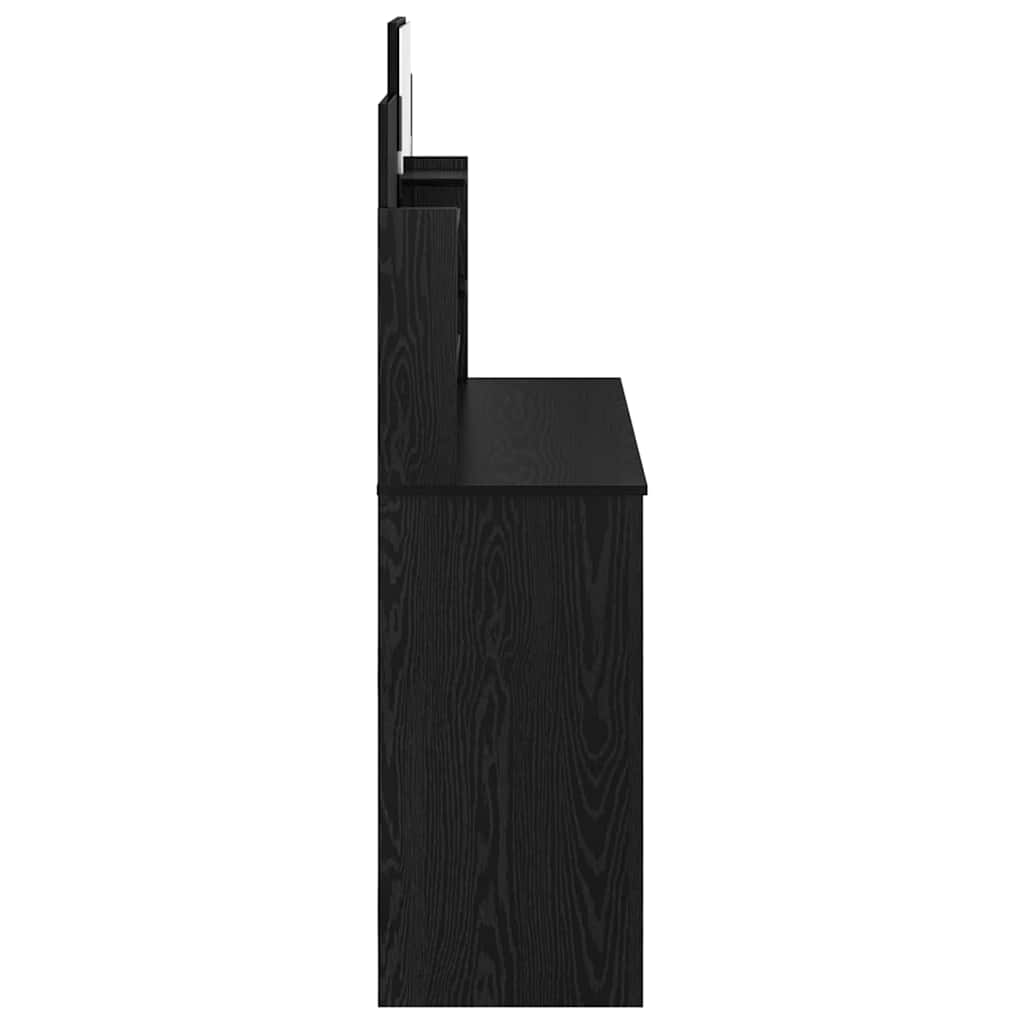vidaXL Toaletka z lustrem z szufladą Czarny Dąb 96 x 39 x 142 cm