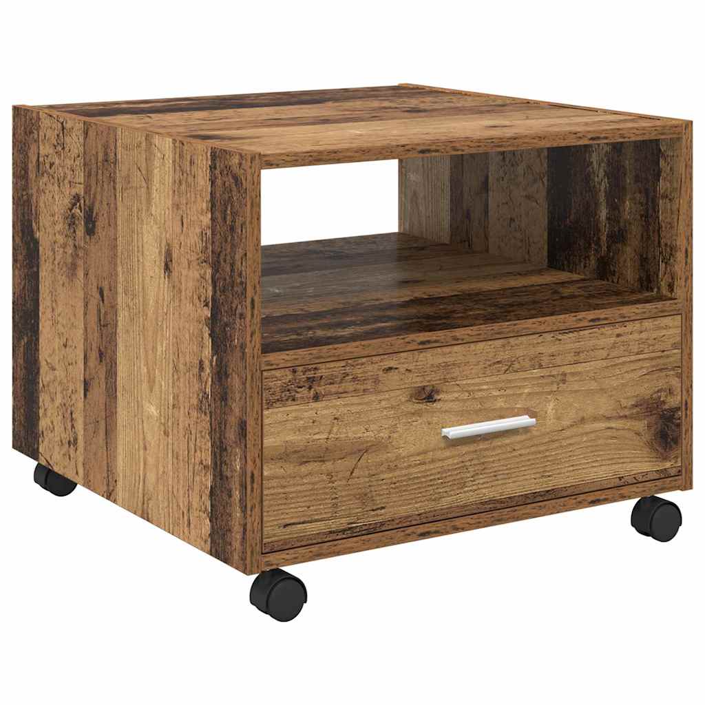 vidaXL Stolik kawowy z szufladą Stare drewno 55 x 55 x 45cm