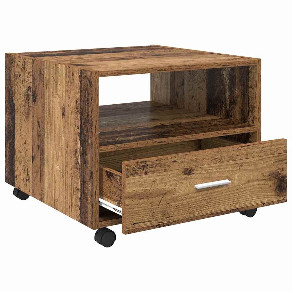 vidaXL Stolik kawowy z szufladą Stare drewno 55 x 55 x 45cm