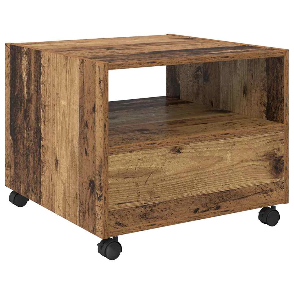 vidaXL Stolik kawowy z szufladą Stare drewno 55 x 55 x 45cm
