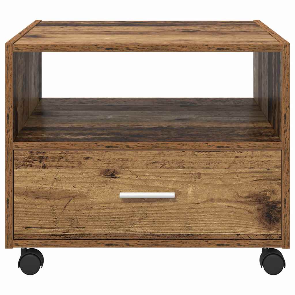vidaXL Stolik kawowy z szufladą Stare drewno 55 x 55 x 45cm