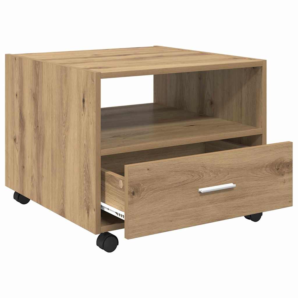 vidaXL Stolik kawowy z szufladą Dąb rzemieślniczy 55 x 55 x 45cm