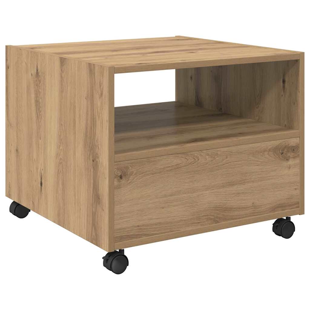 vidaXL Stolik kawowy z szufladą Dąb rzemieślniczy 55 x 55 x 45cm