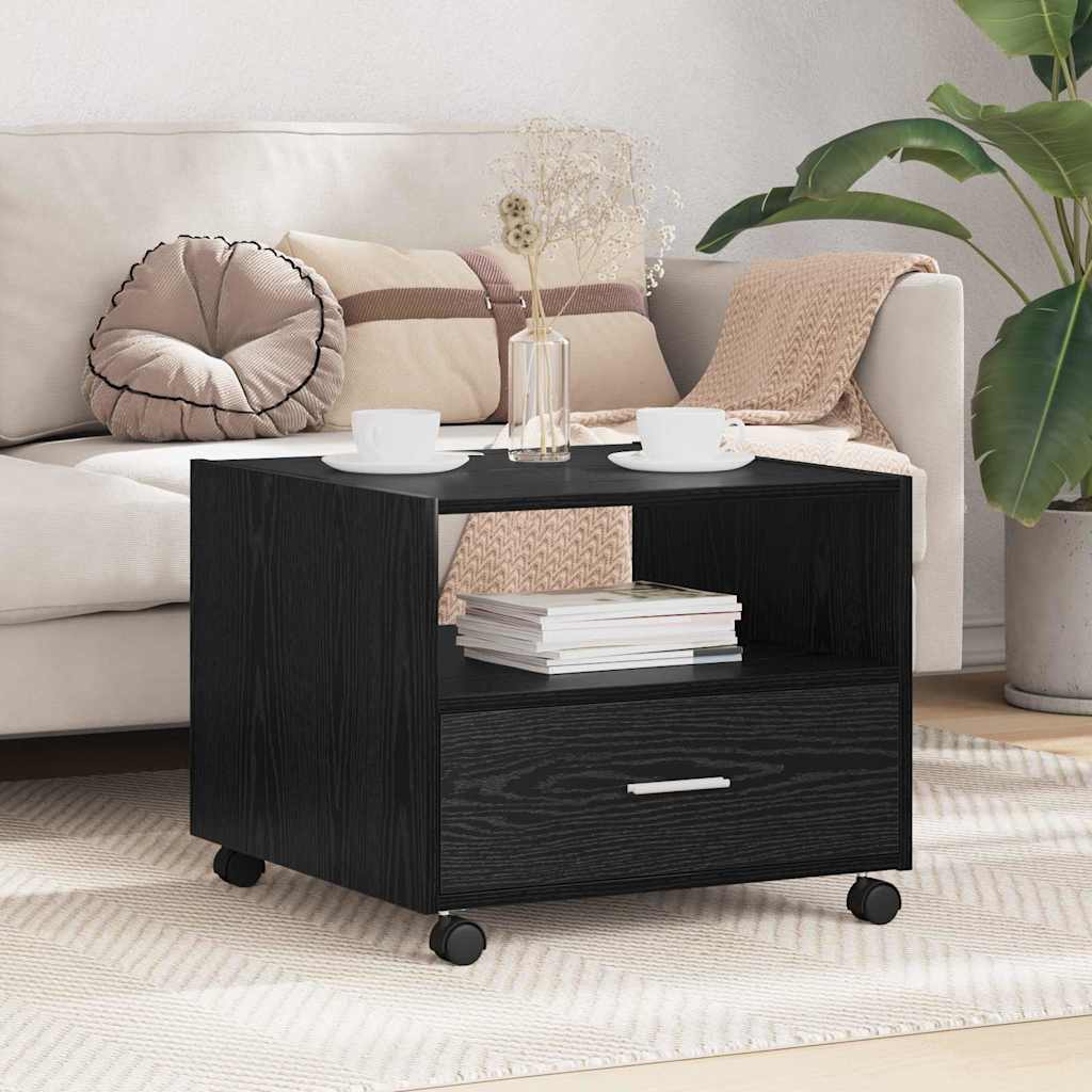 vidaXL Stolik kawowy Czarny Dąb 55 x 55 x 45cm Materiał drewnopochodny