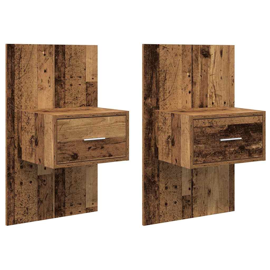 vidaXL Szafka Nocna z szufladą 2 pcs Stare drewno 50 x 32,5 x 80cm