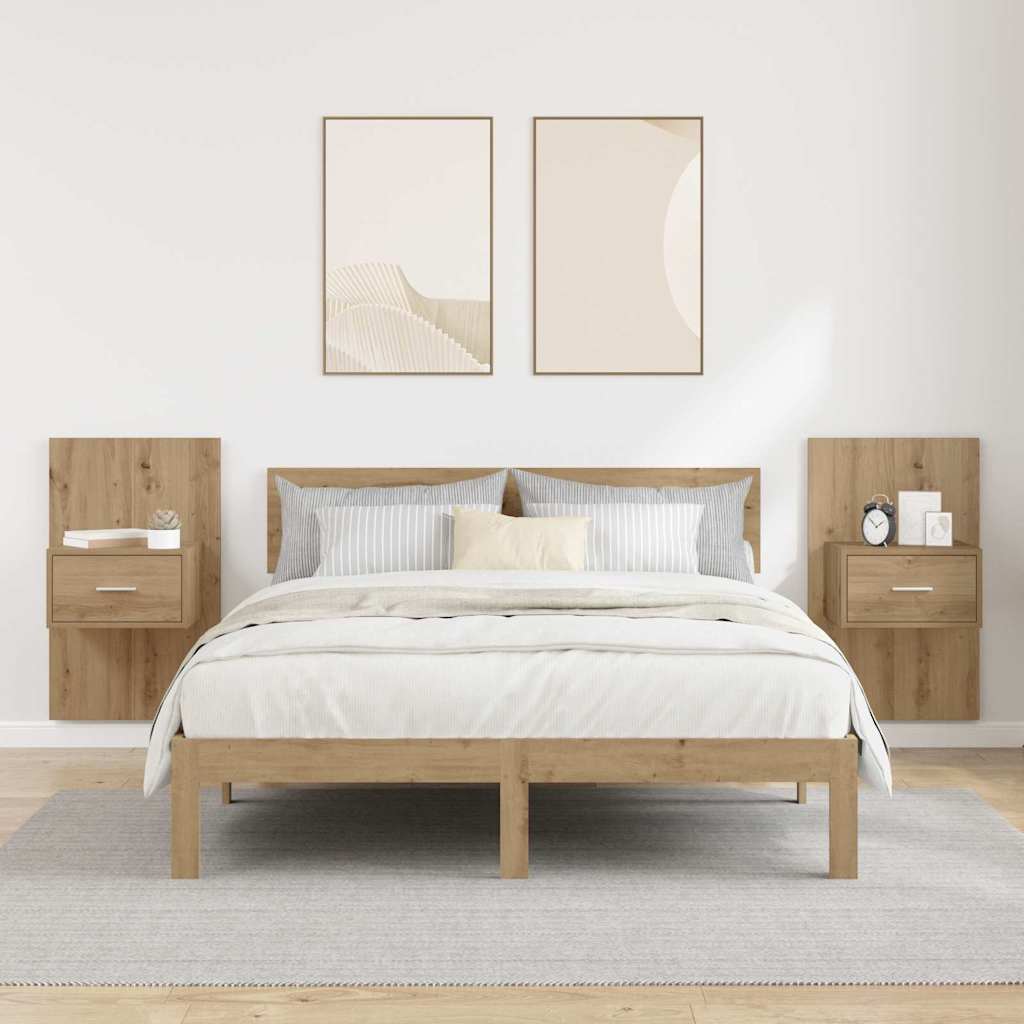 vidaXL Szafka Nocna 2 pcs Dąb rzemieślniczy 50 x 32,5 x 80cm