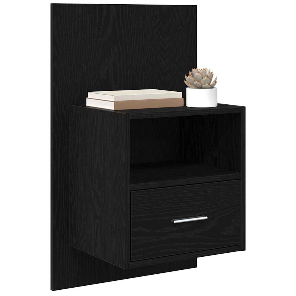 vidaXL Szafka Nocna z szufladą 2 pcs Czarny Dąb 50 x 32,5 x 80cm