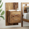 vidaXL Ścienny stolik nocny 2 pcs Stare drewno 48,5 x 32,5 x 80 cm