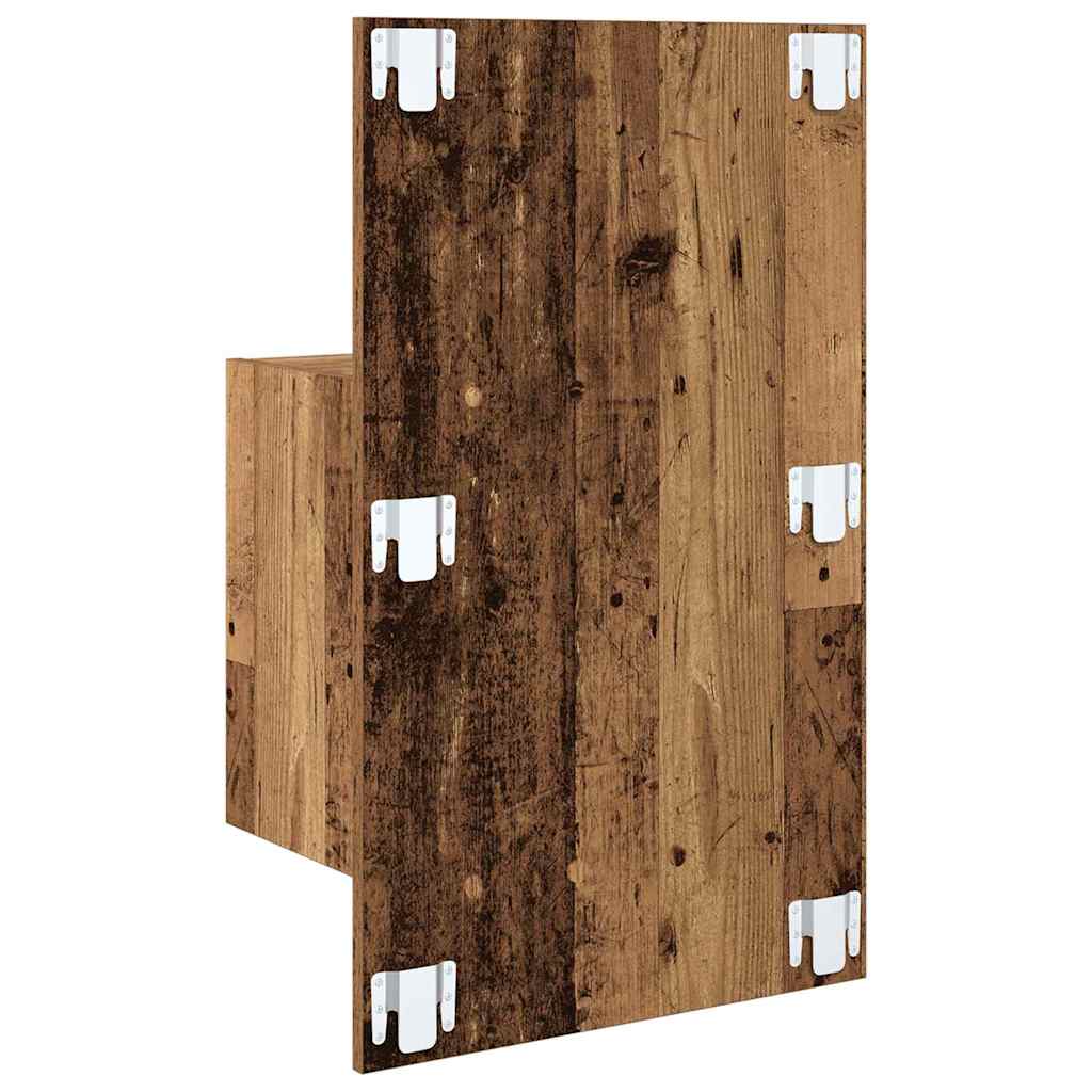 vidaXL Ścienny stolik nocny 2 pcs Stare drewno 48,5 x 32,5 x 80 cm