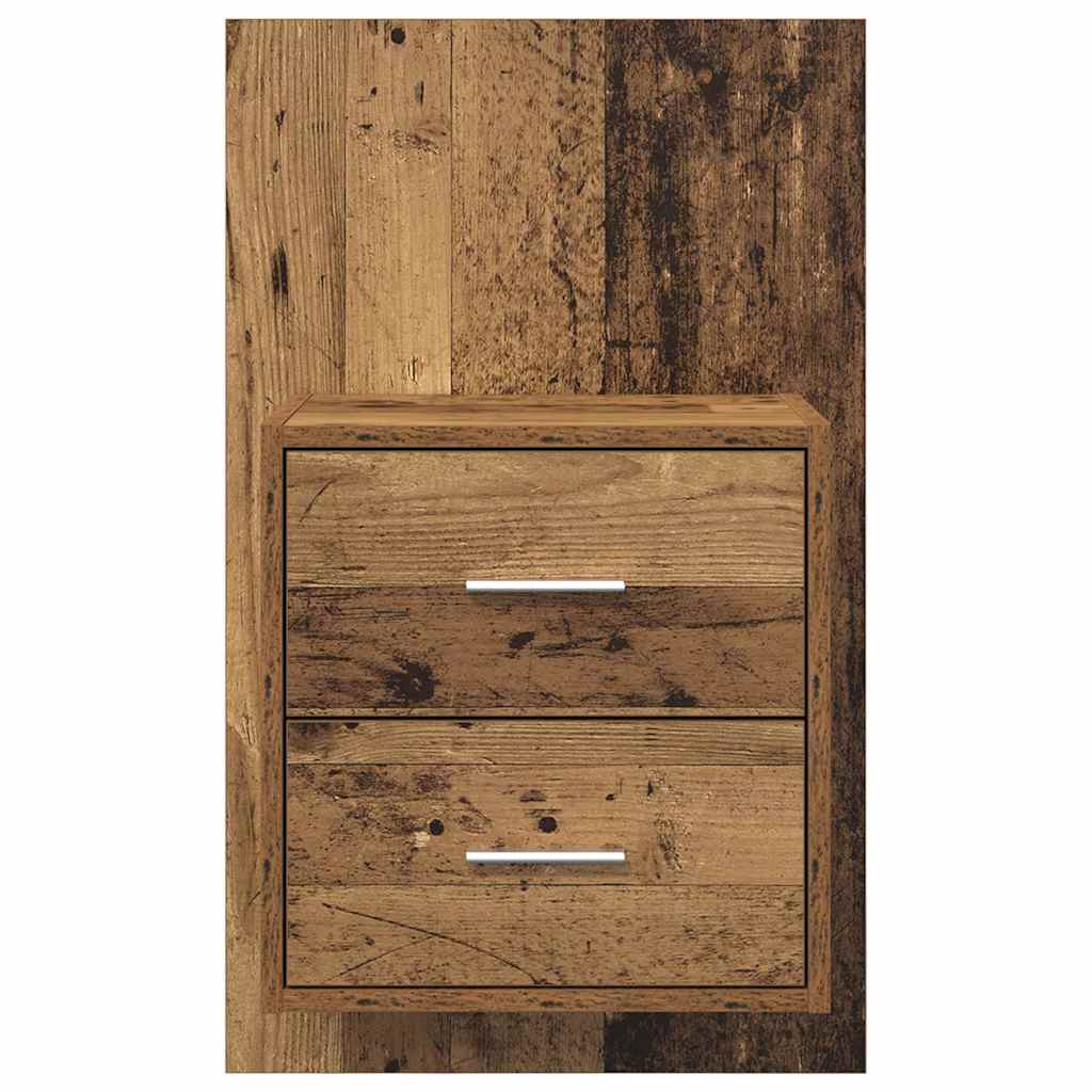 vidaXL Ścienny stolik nocny 2 pcs Stare drewno 48,5 x 32,5 x 80 cm