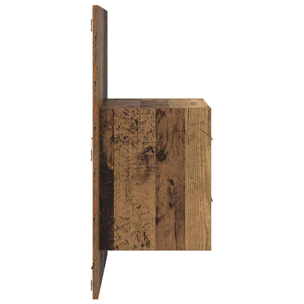 vidaXL Ścienny stolik nocny 2 pcs Stare drewno 48,5 x 32,5 x 80 cm