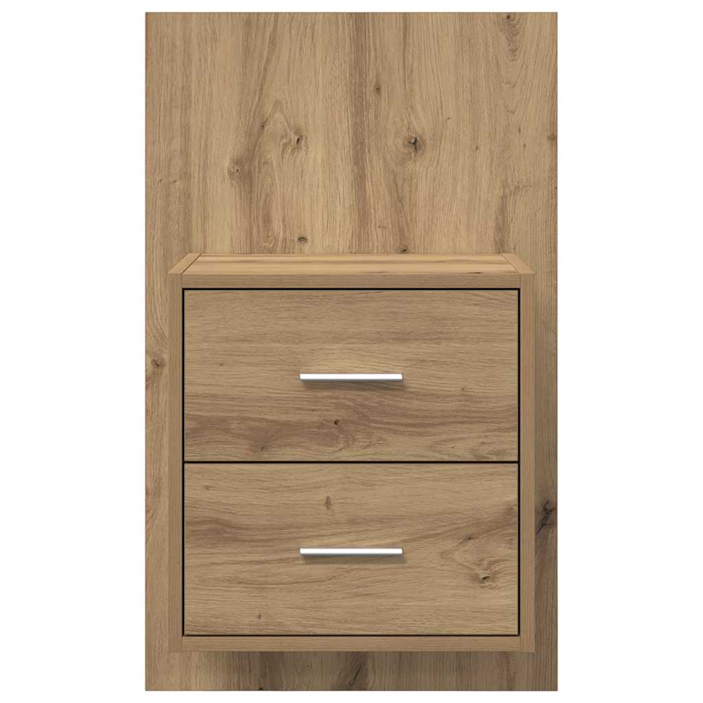 vidaXL Ścienny stolik nocny z szufladą 2 pcs Dąb rzemieślniczy