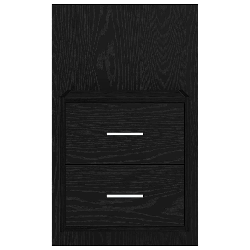 vidaXL Ścienny stolik nocny 2 pcs Czarny Dąb 48,5 x 32,5 x 80 cm