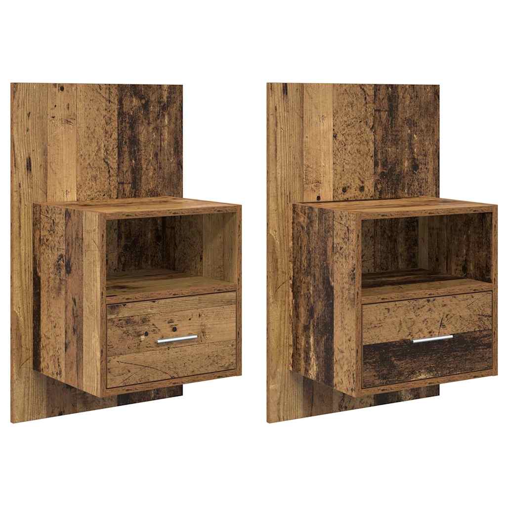 vidaXL Szafka Nocna z szufladą 2 pcs Stare drewno 50 x 32.5 x 80cm