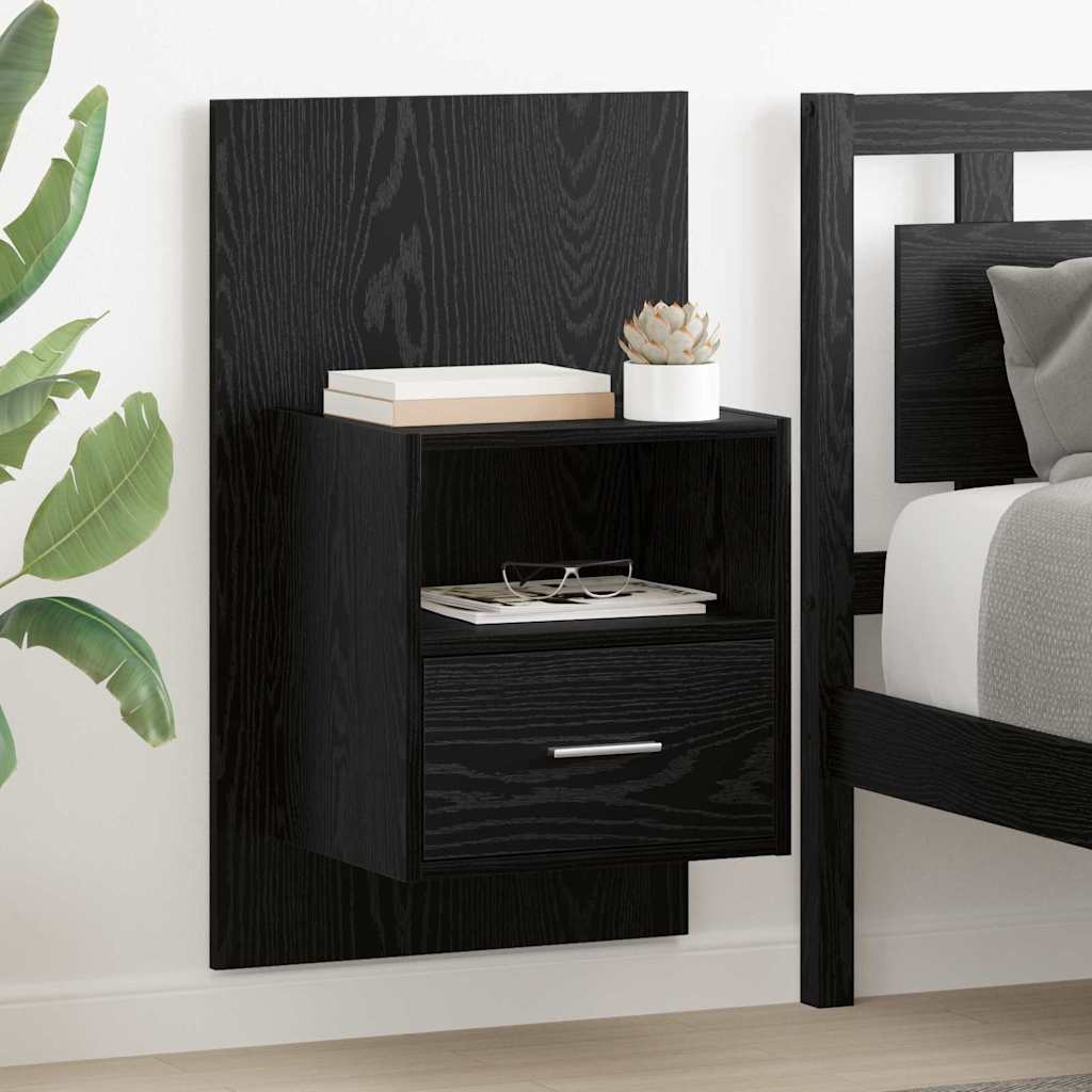 vidaXL Szafka Nocna z szufladą 2 pcs Czarny Dąb 50 x 32.5 x 80cm