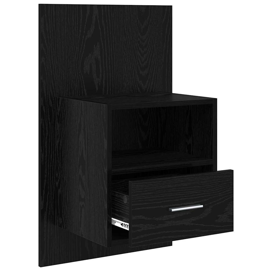 vidaXL Szafka Nocna z szufladą 2 pcs Czarny Dąb 50 x 32.5 x 80cm