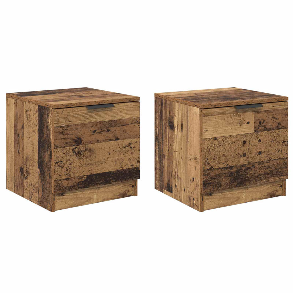 vidaXL Szafka pod łóżko z szufladą 2 pcs Stare drewno 40 x 39 x 40cm